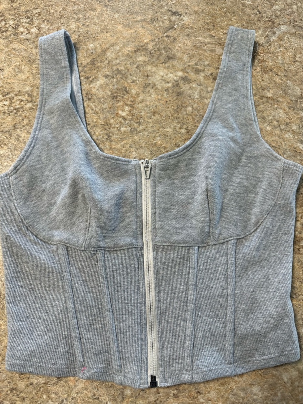Victoria's Secret Light Gray Corset Crop Top